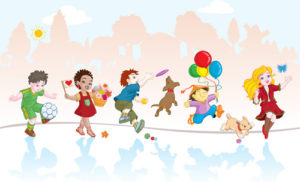 playing_children_cartoon_vector_set_521823