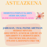 URRIAK 14, ASTEAZKENA, HERRI ARGAZKIA ETA SOLASALDIA